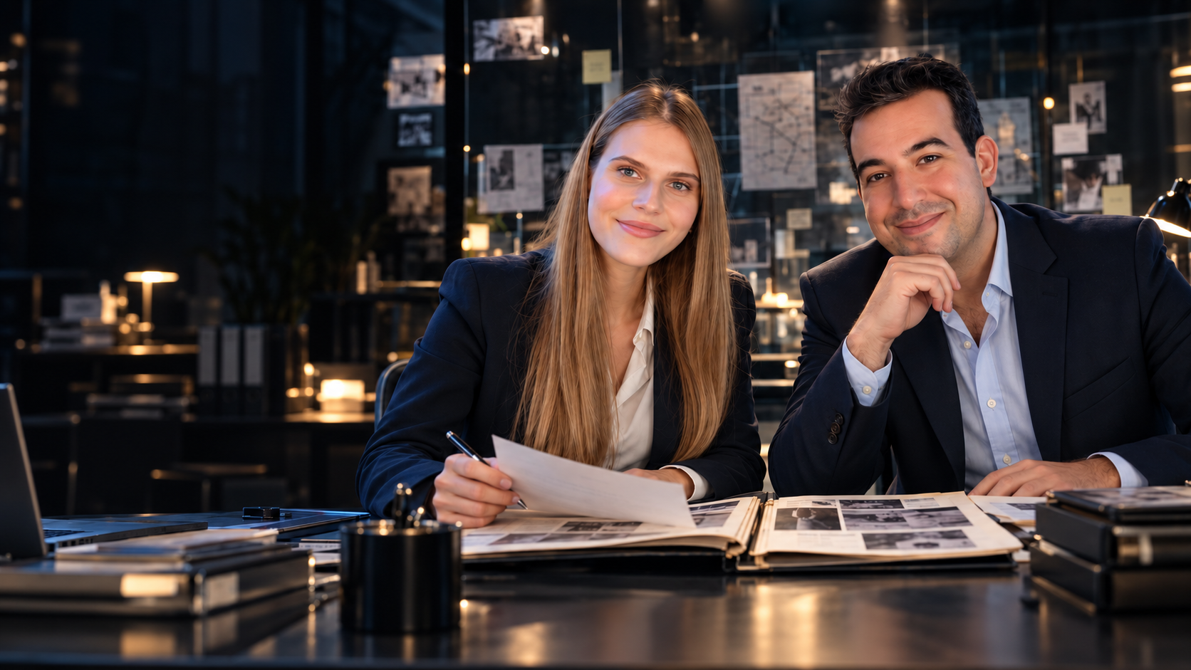 Composición de Carlos Cuadrado Gómez-Serranillos y Polina Poloziuk trabajando sobre un expediente